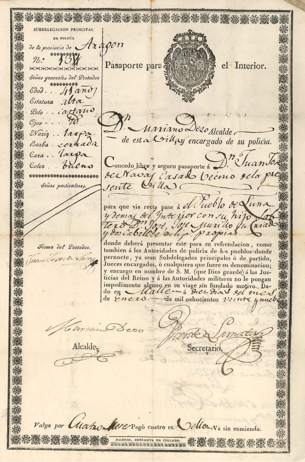 Centro de Estudios Borjanos: Antiguos pasaportes