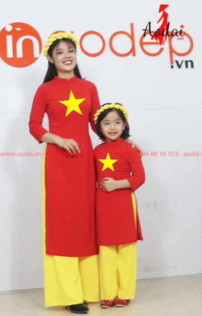 Áo dài cờ đỏ sao vàng đồng phục Hà Tĩnh