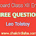 Three Questions By Leo Tolstoy Questions Answers for Class XII WBCHSE