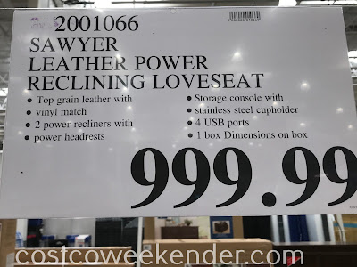 Deal for the Sawyer Leather Power Reclining Loveseat at Costco