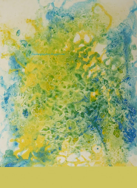 work of art - abstract painting - Chartreuse Aquamarine