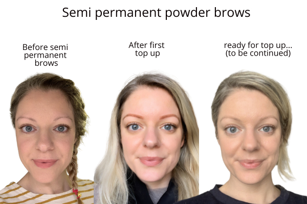 semi permanent powder brows healing
