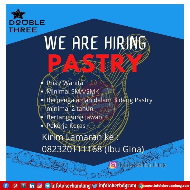 Lowongan Kerja Pastry Double Three Bandung Mei 2021 - Info Loker