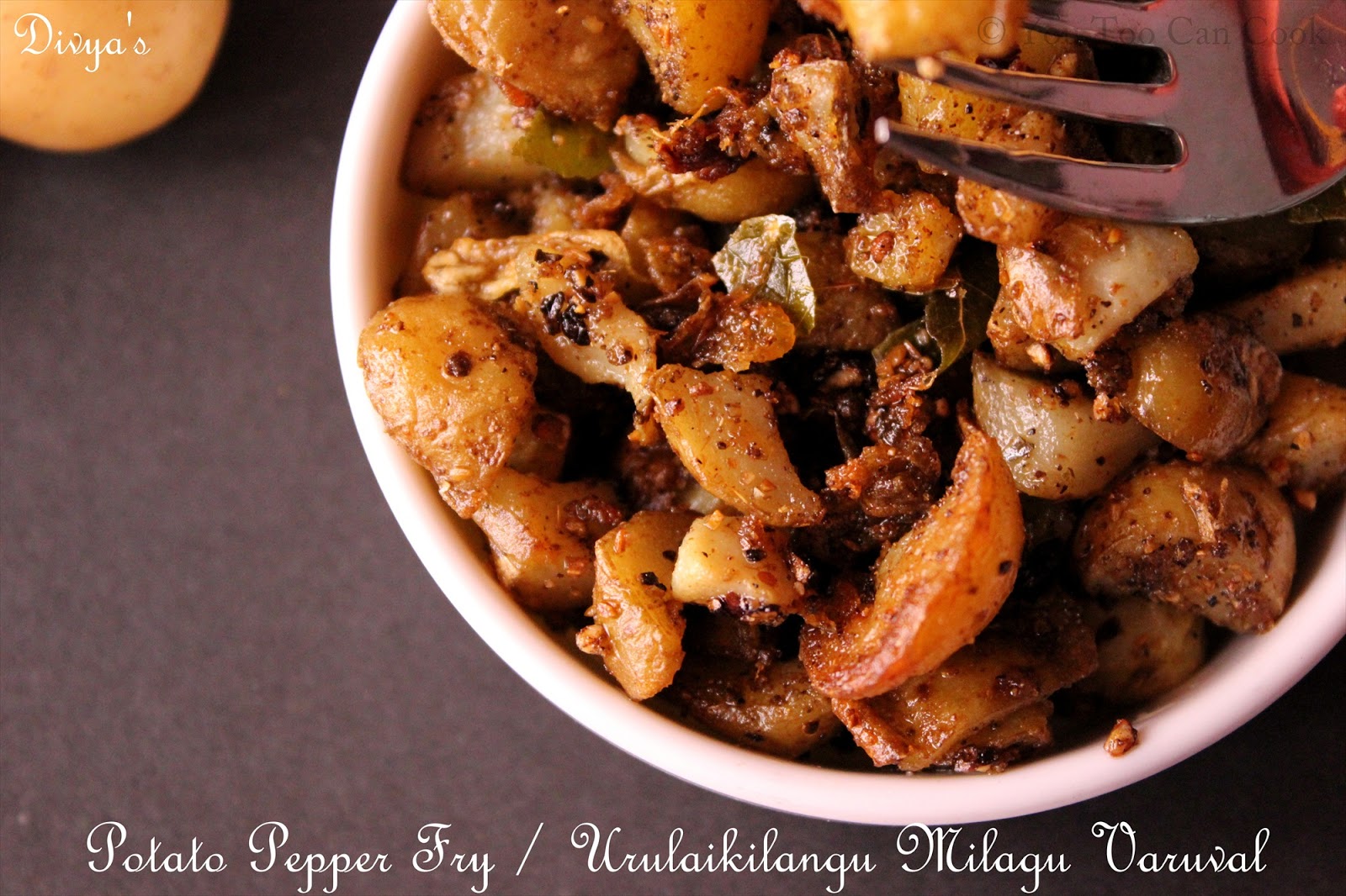 Potato Pepper Fry / Urulaikilangu Milagu Varuval You Too Can Cook