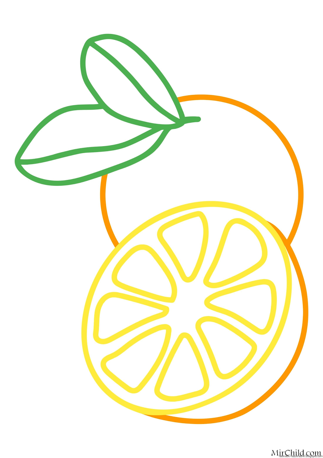 Апельсин раскраска для детей