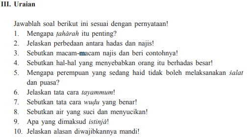 Jawaban Uraian Ayo Berlatih Belahan 3 Halaman 44 Pai Kelas 7 Semua Bersih Hidup Jadi Nyaman Belajar Belajar Wirausaha