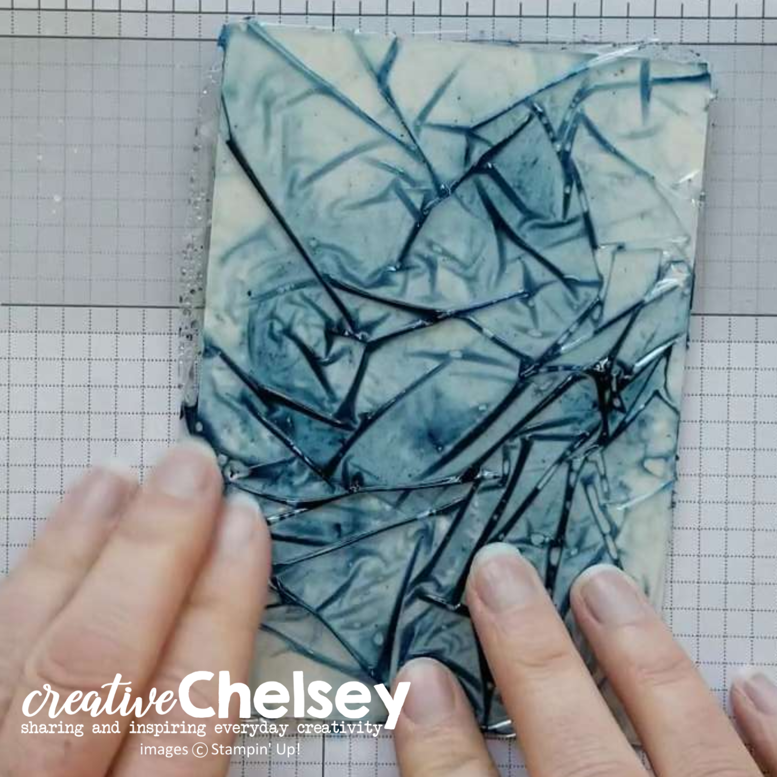 Creative Chelsey New Plastic Wrap Watercolor Technique with Pigment