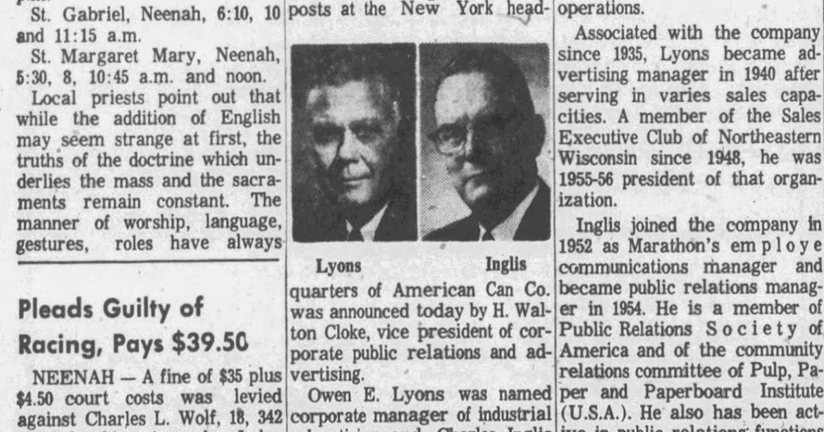 MENASHA Mass in English?