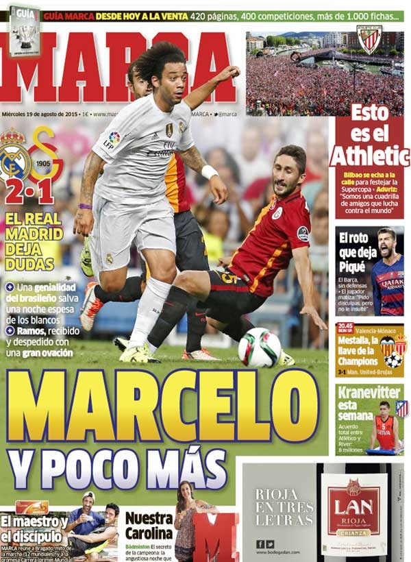 Real Madrid, Marca: "Marcelo y poco más"
