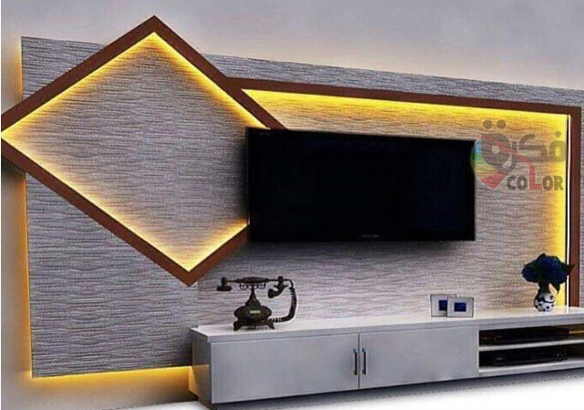 ديكور جبس تلفزيون ديكورات جبس بورد تلفزيون Gypsum Board Tv Fikra Color