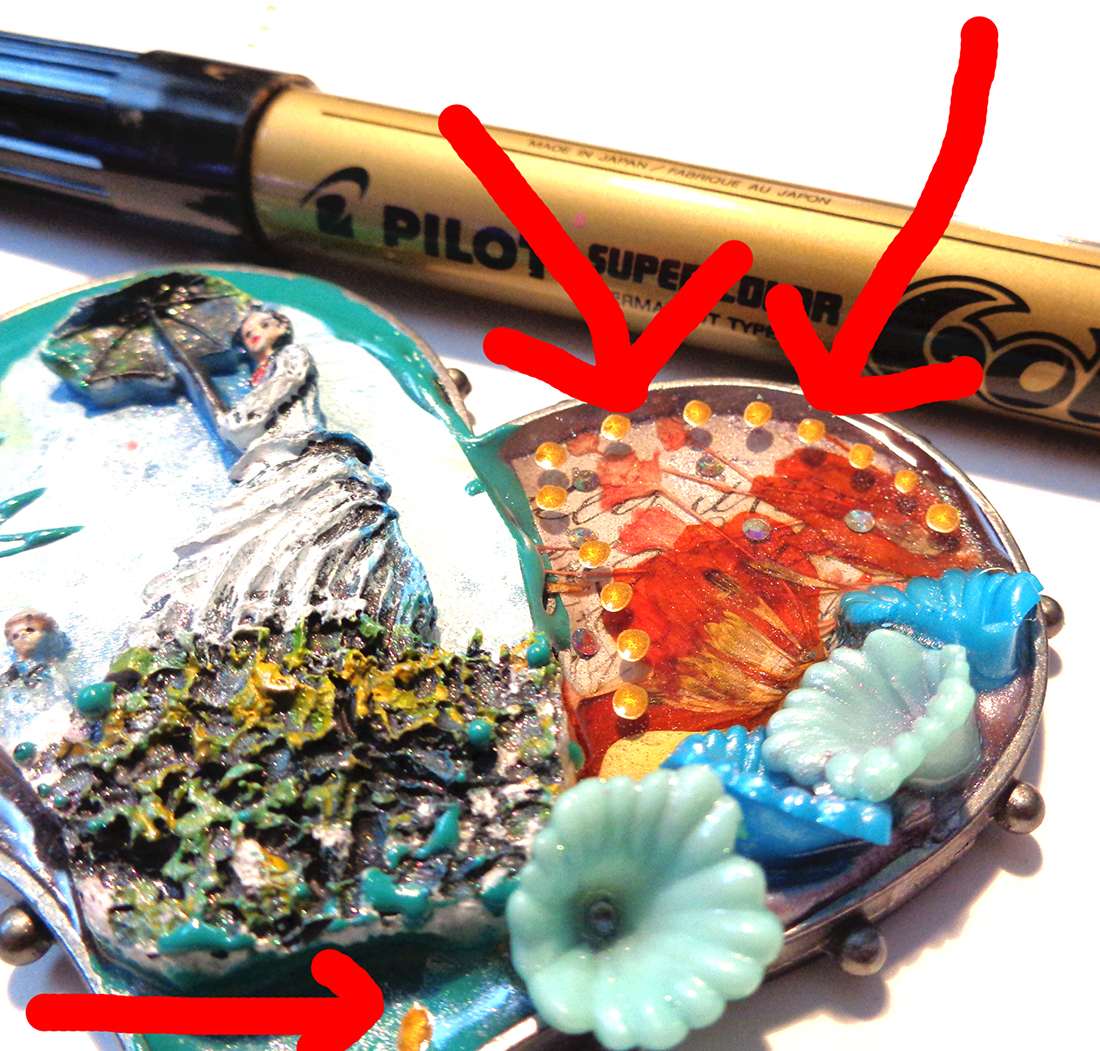 I LOVE RESIN Mixed Media Resin Pendant