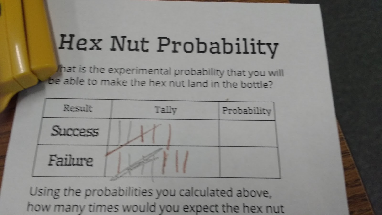 Math = Love Hex Nut Probability Activity