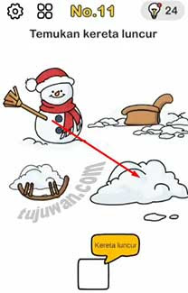 Brain Out Temukan Kereta Luncur Brain Out Kunci Jawaban Bantu Sinterklas Level 11 Ini Jawabannya Tujuwan Com