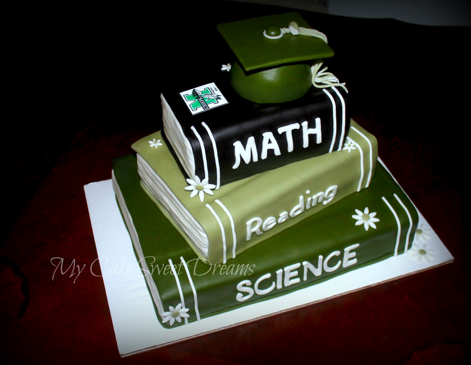 CakesbyZana Stacked Book Graduation cake