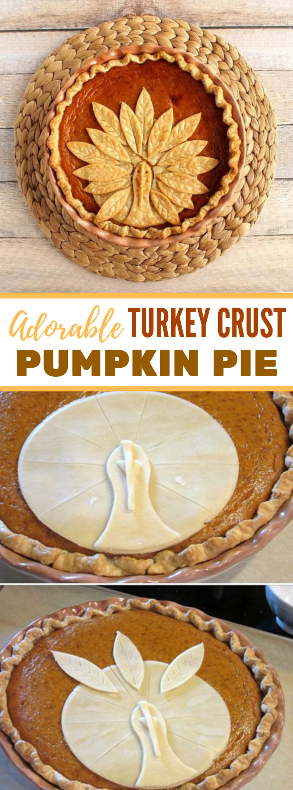 Turkey Crust Pumpkin Pie #desserts #thanksgiving