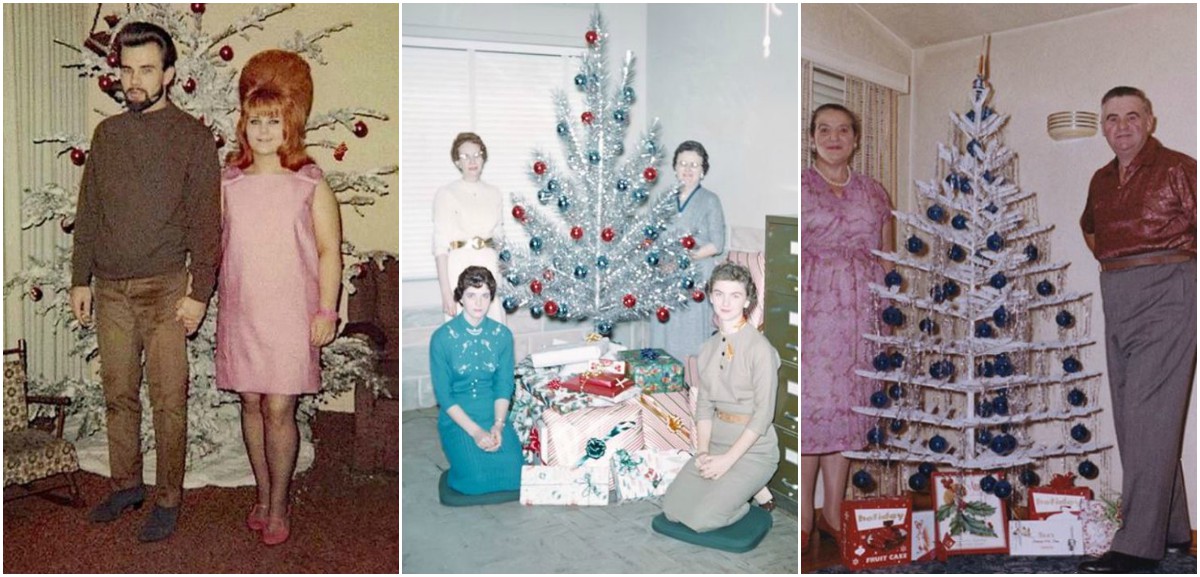33 Candid Photographs of People Posing With Their Aluminum Christmas ...