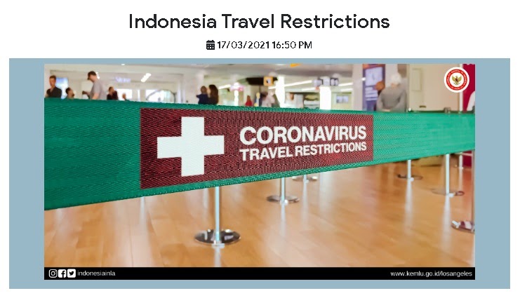 indonesia travel restrictions for indian