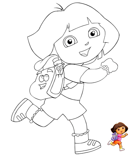 Gambar Coloring Dora Explorer Mewarnai Gambar Tokoh Kartun di Rebanas
