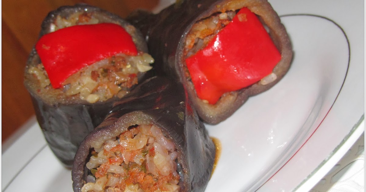 asyadan esintiler Etli Taze Patlıcan Dolması