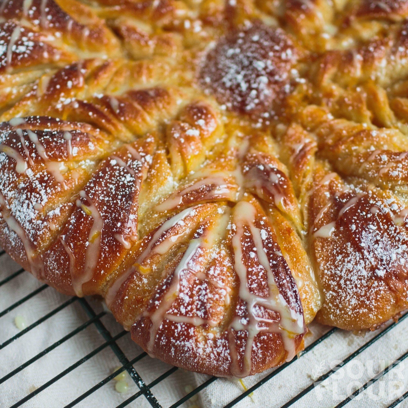 Orange Cardamom Sourdough Brioche Star Bread