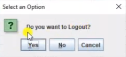 pressing the logout button