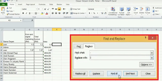 Rekap Nilai Bentuk Excel Rekap Nilai Bentuk Excel