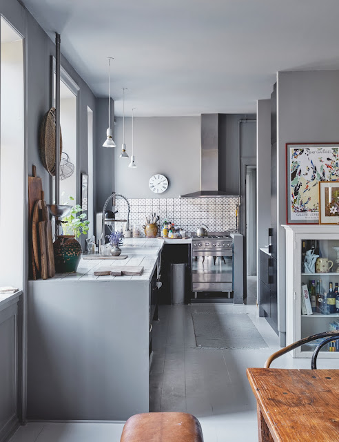 A blue-gray apartment in Copenhagen with inspiring interiors