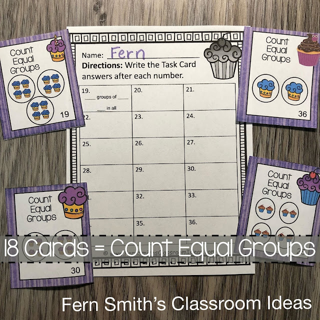 You will love how easy it is to prepare these 3rd Grade Go Math 3.1 Equal Groups Task Cards for your class. My students LOVED Task Cards and your students will too! You can dedicate one of your math centers, math workstations, as a task card center. By changing out the skill each week, your students already know the directions for using the task cards. Your students will enjoy the freedom of task cards while learning and reviewing important skills at the same time! Students can answer these Equal Groups task cards in your classroom math journals or on the included recording sheets. Perfect for assessment grades for 3rd Grade Go Math Chapter 3! Fern Smith's Classroom Ideas Equal Groups Task Cards at TpT.