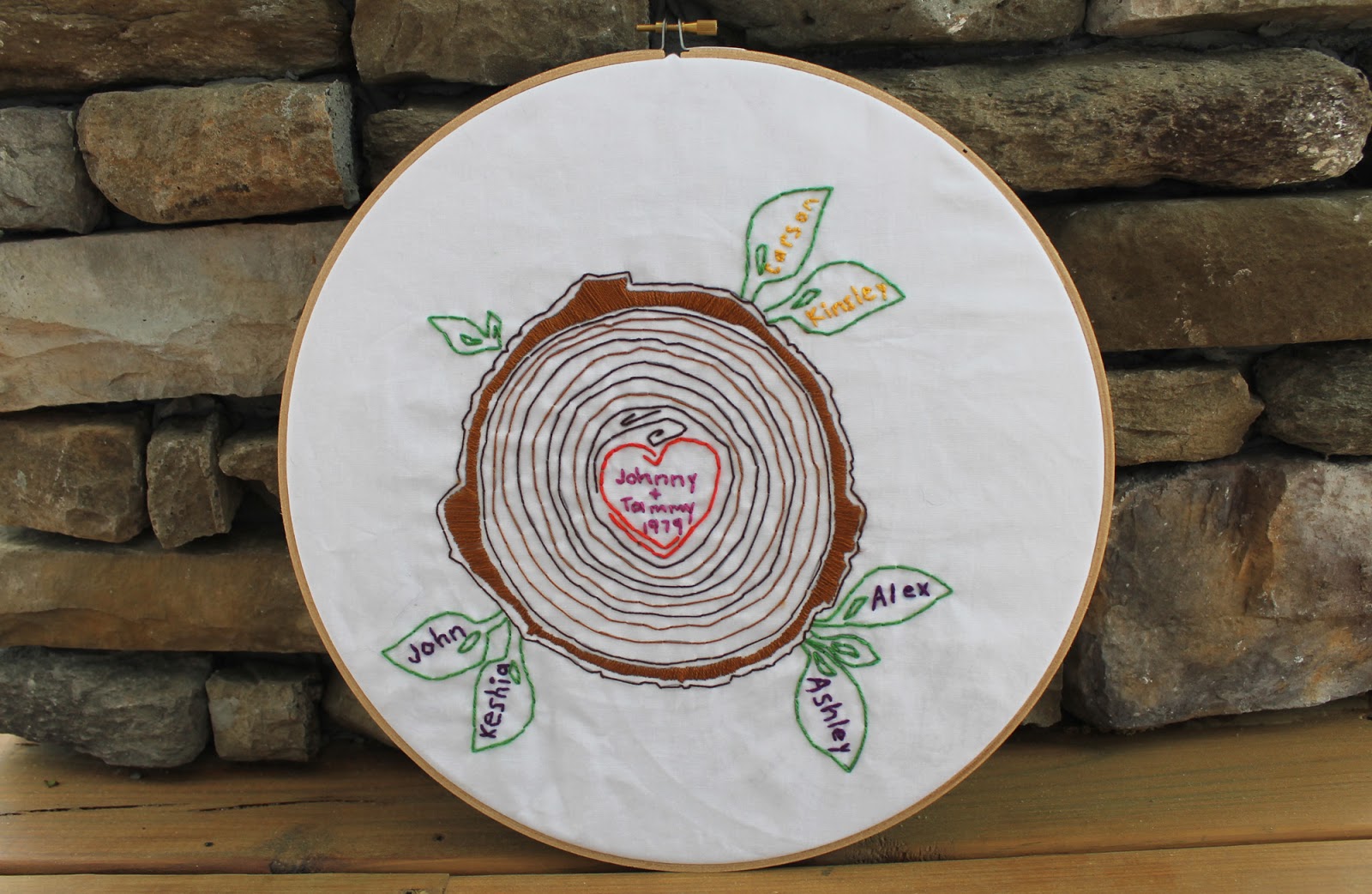 The feisty redhead family tree mothers day embroidery gift