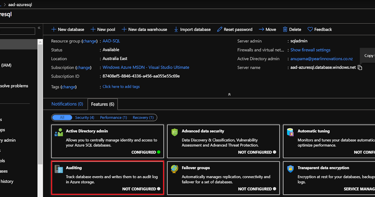 Anupama Natarajan: Data Platform Tips 13 - Auditing on Azure SQL Database
