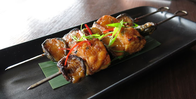 Susie Wong, roasted shiitake mushroom and tempe skewers