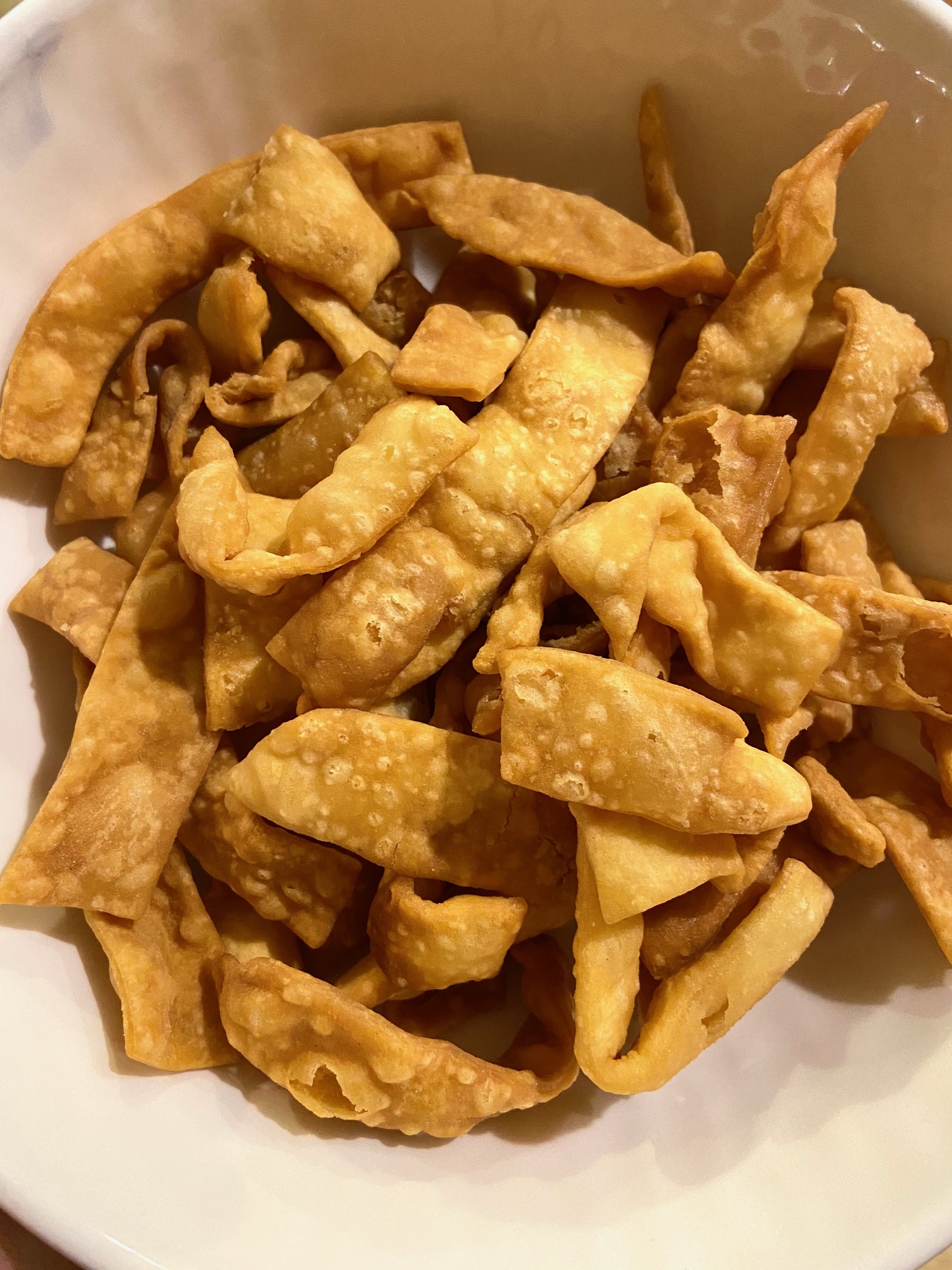Homemade Fried Wonton Strips