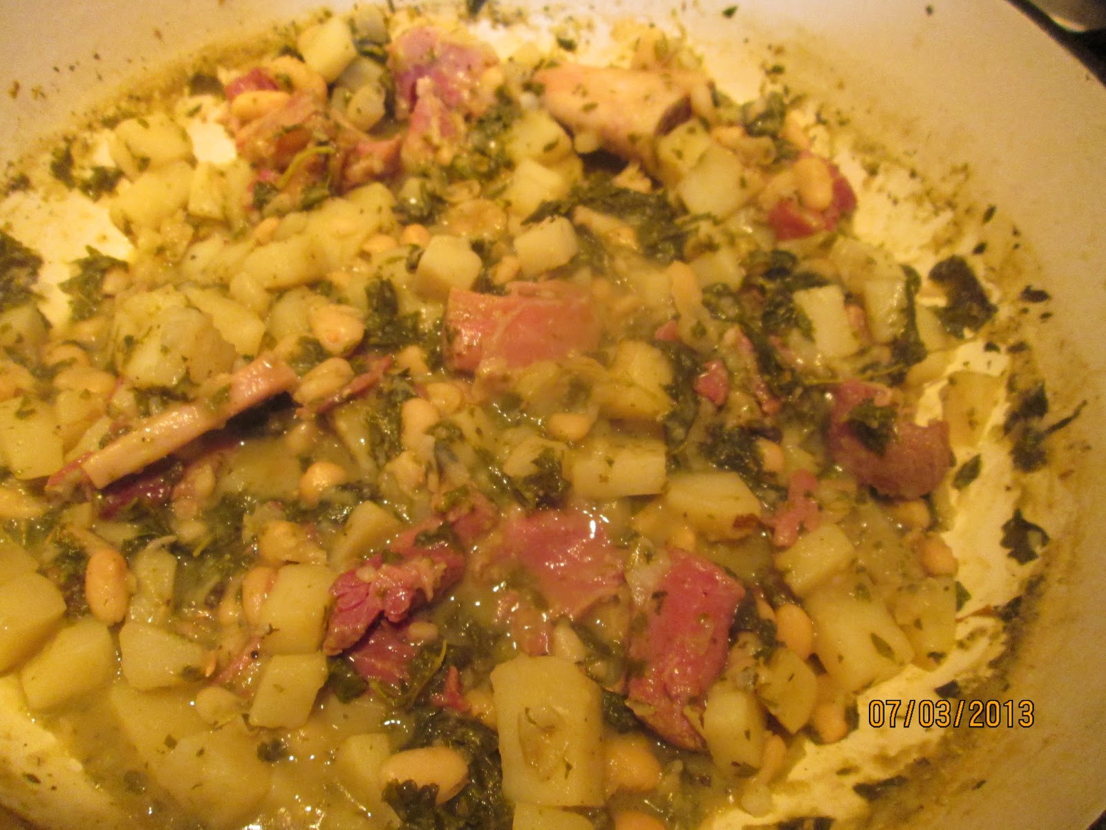 Cooking with Barry & Meta Kale, Potato & Bean Pot . . .with ham hocks