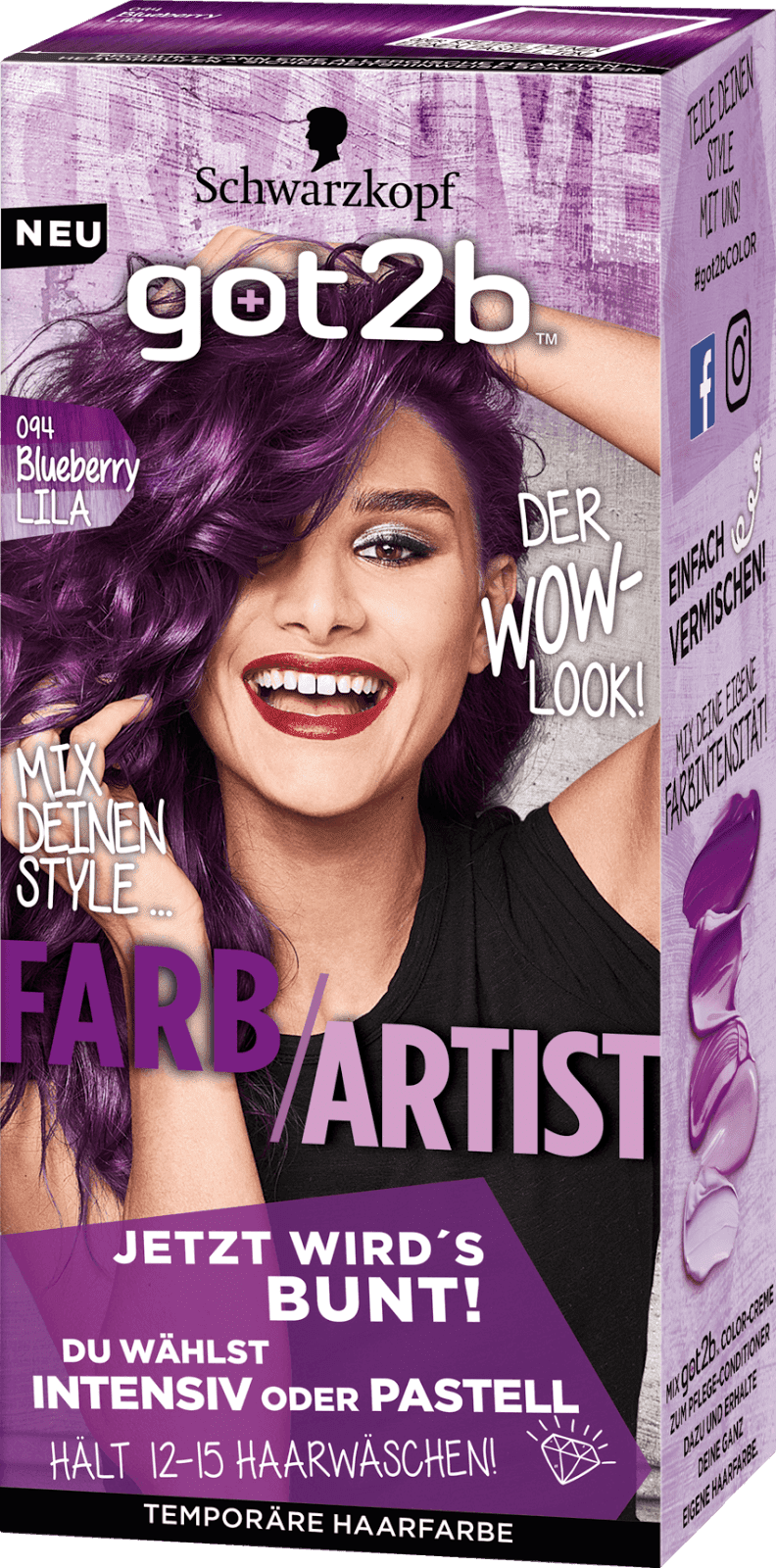 Everyone Has Two Faces. ★ Review got2b Farb Artist Blueberry Lila