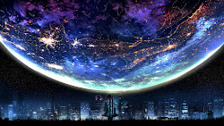4k night scenery landscape planet anime ultra quad