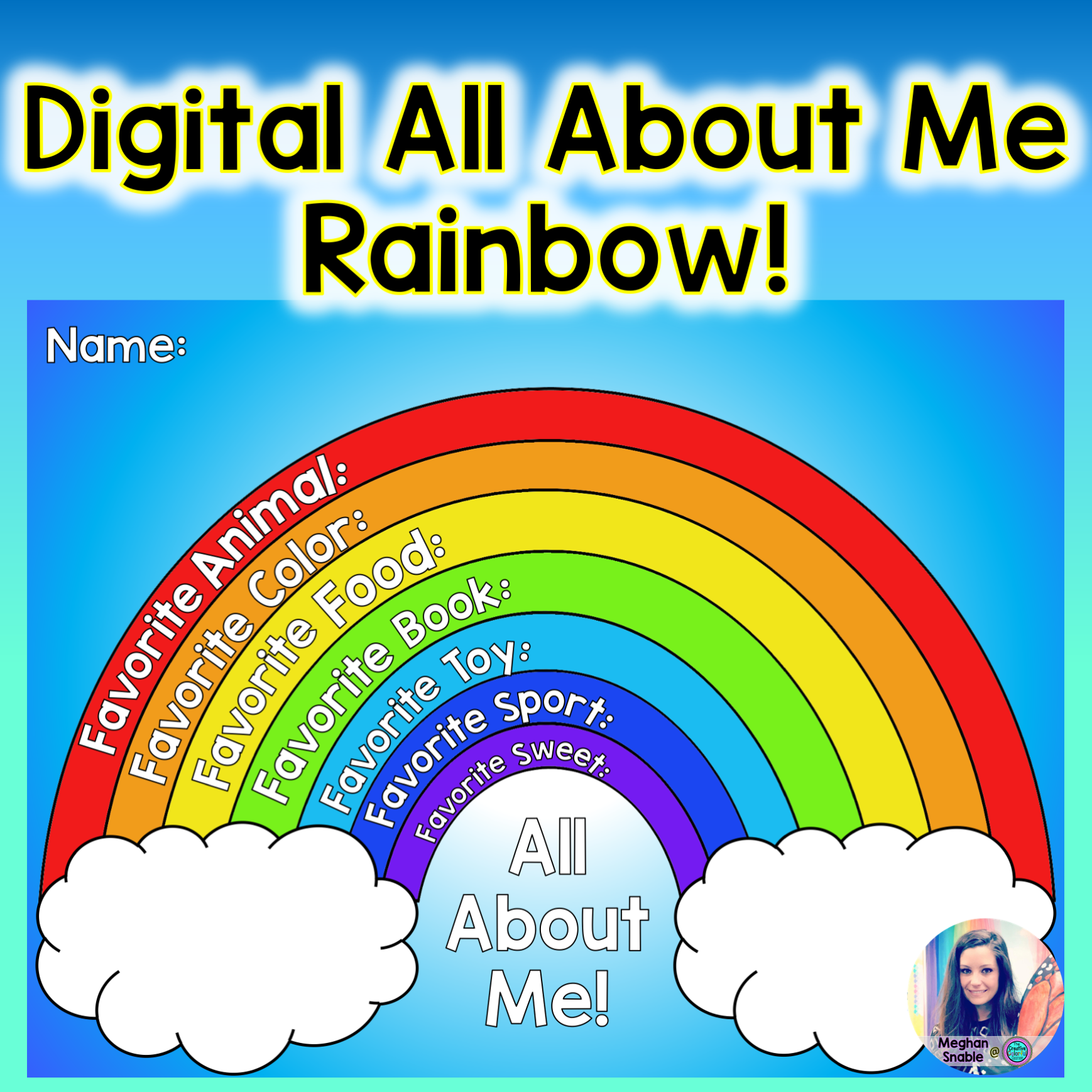 The Creative Colorful Classroom All About Me 3 D Rainbow Poster 