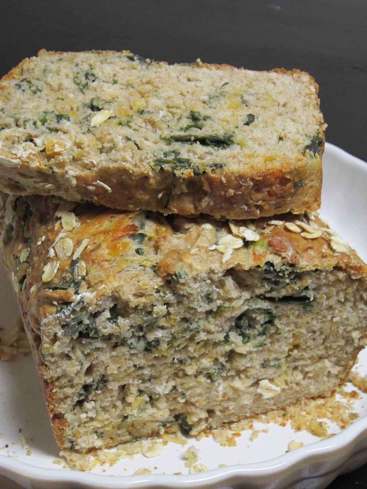 Slight Changes Spinach & Cheddar Whole Wheat Oatmeal Bread