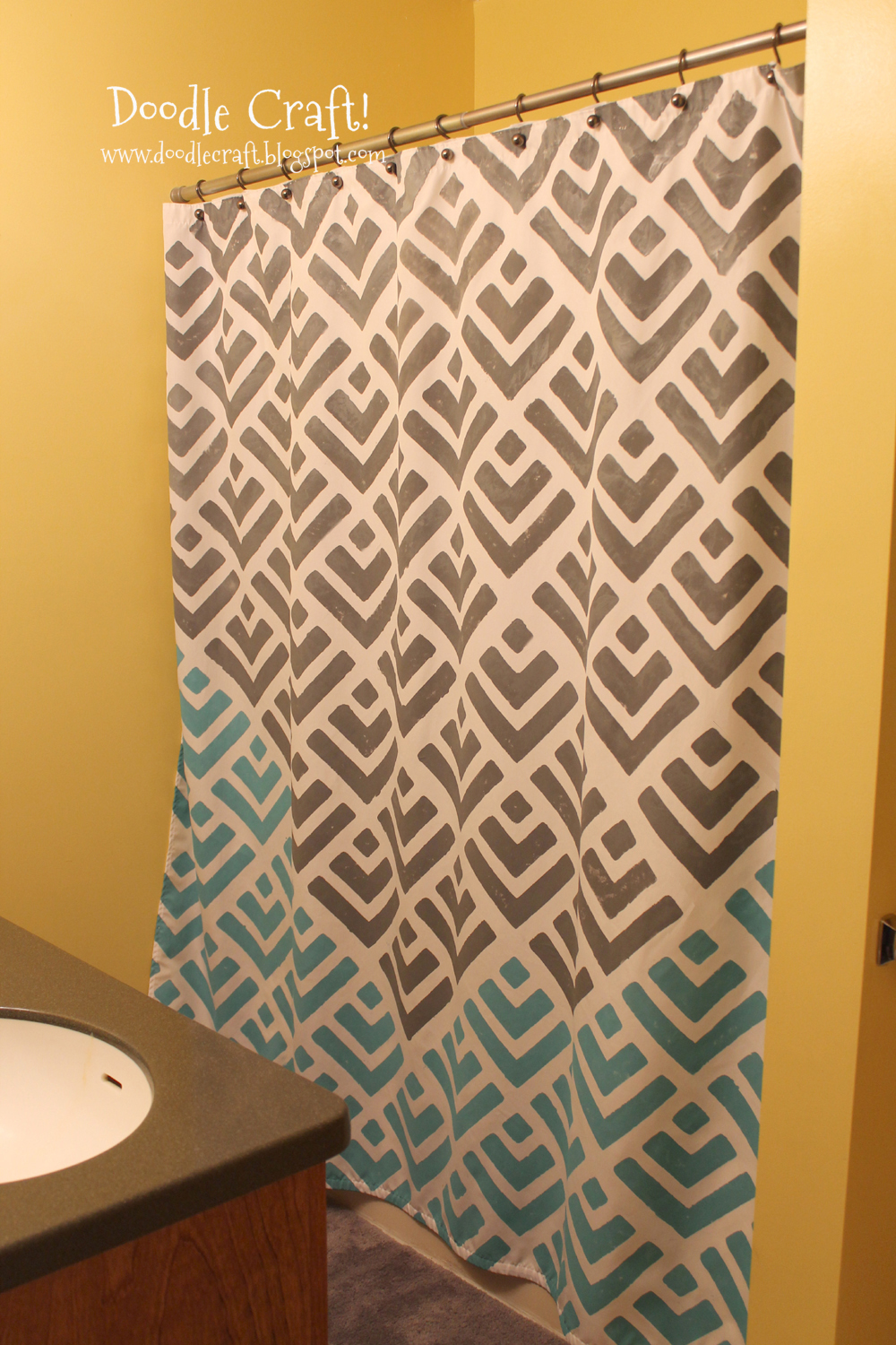 Stencil A Shower Curtain With Cutting Edge Stencils And A