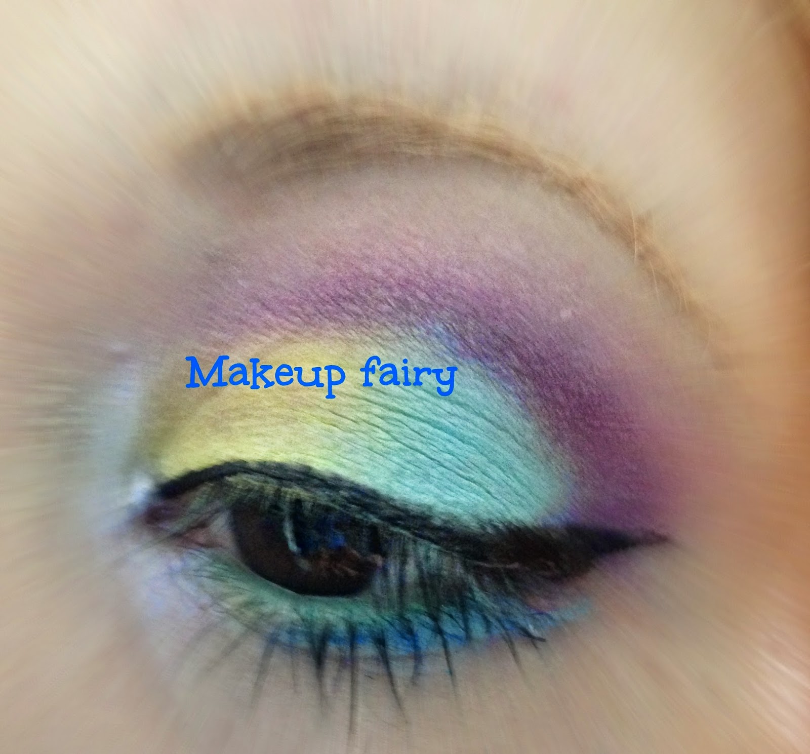 Eye makeup look pastel rainbow picture