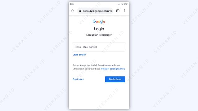 login blogger menggunakan akun google