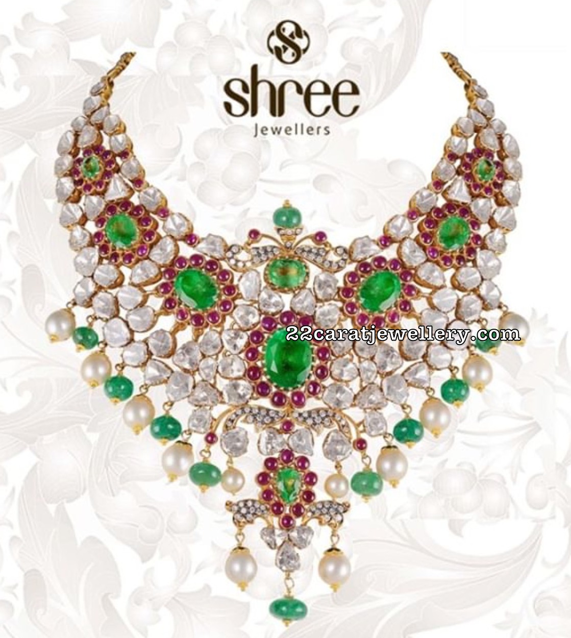 Rich Flat Diamond Choker by Shree Jewellers Jewellery Designs