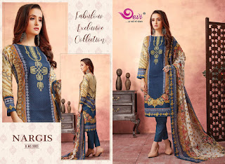 Devi Nargis Pure Lawn Cotton Dress Material catalog