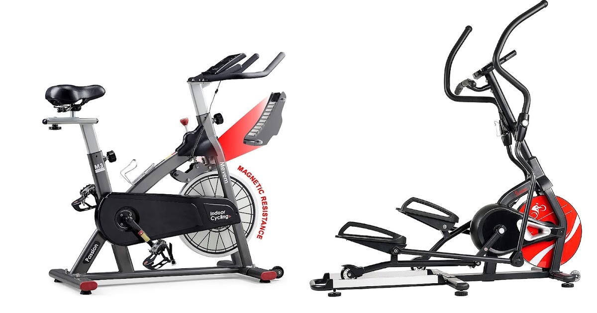 Indoor spin bike or elliptical trainer machine