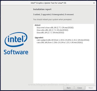 Alterações realizadas pelo Intel Graphics Update Tool