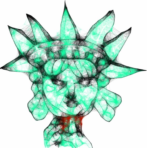 Eagleburger Statue of Liberty holding her own head on a stick instead