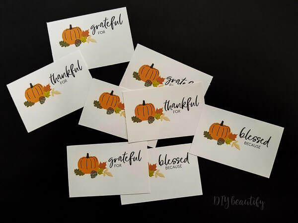 Thanksgiving gratitude place cards