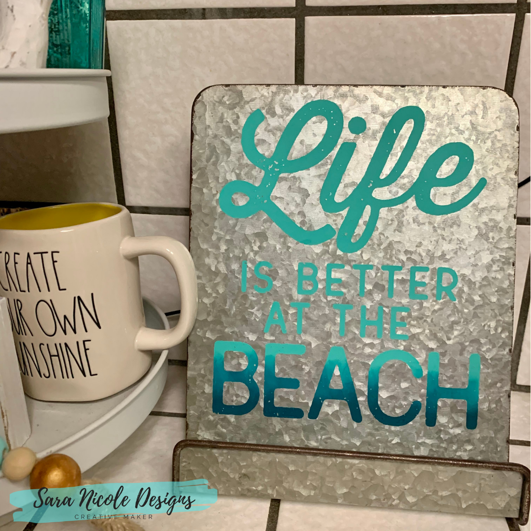 Sara Nicole Designs: Life is Better at the Beach Tablet Stand // Easy DIY Home  Decor // Come chalk with me!