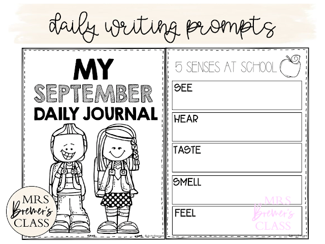 September writing templates for daily journal writing or a writing center in Kindergarten First Grade Second Grade