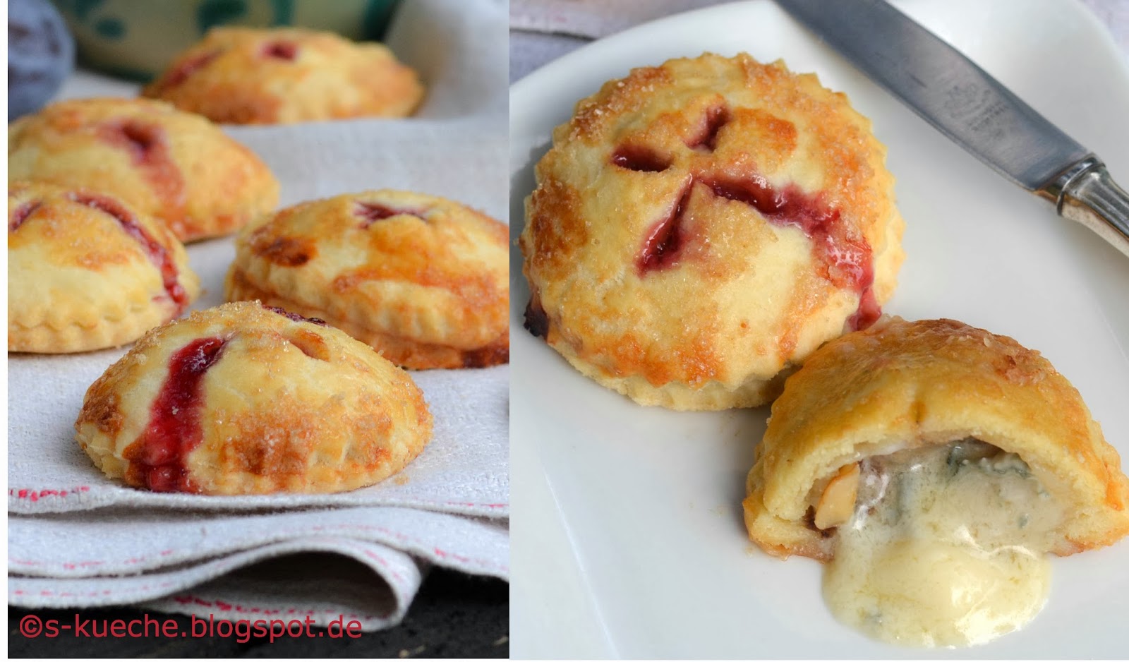 Mini Pasteten mit Pflaume oder Gorgonzola - Hand Pies - s-Küche Mini Pasteten mit Pflaume oder Gorgonzola - Hand Pies - s-Küche