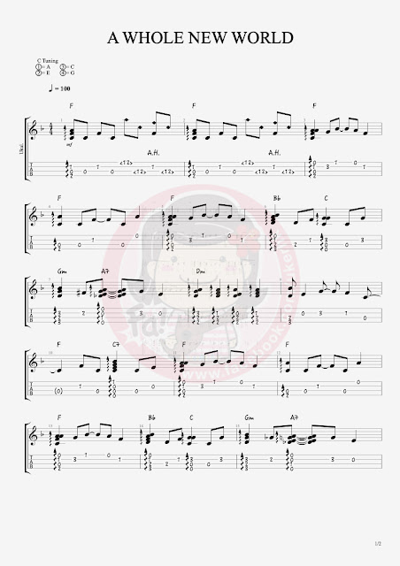 Ukulelemania: #268 阿拉丁主題曲：A Whole New World Ukulele 獨奏譜